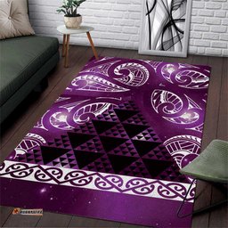 Matariki New Zealand Area Rug NZ Niho Taniwha Maori New Year Purple Galaxy LT14