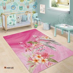 Personalised I Wear Pink For The Fight Area Rug Australian Breast Cancer Spirit LT9