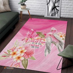 Personalised I Wear Pink For The Fight Area Rug Australian Breast Cancer Spirit LT9