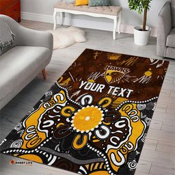 Personalized Hawthorn Hawks Area Rug Aboriginal Dot Painting Graffiti Style TS04
