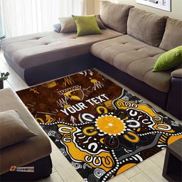 Personalized Hawthorn Hawks Area Rug Aboriginal Dot Painting Graffiti Style TS04