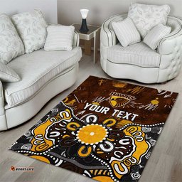 Personalized Hawthorn Hawks Area Rug Aboriginal Dot Painting Graffiti Style TS04