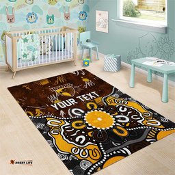 Personalized Hawthorn Hawks Area Rug Aboriginal Dot Painting Graffiti Style TS04