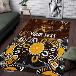 Personalized Hawthorn Hawks Area Rug Aboriginal Dot Painting Graffiti Style TS04