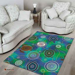 NAIDOC 50 Years of Deadly Area Rug Sea Turtle Aboriginal Dot Art LT19