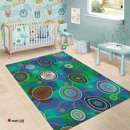 NAIDOC 50 Years of Deadly Area Rug Sea Turtle Aboriginal Dot Art LT19