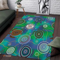 NAIDOC 50 Years of Deadly Area Rug Sea Turtle Aboriginal Dot Art LT19