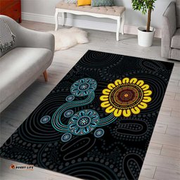 NAIDOC 50 Years of Deadly Area Rug Sun Aboriginal Dot Art LT19