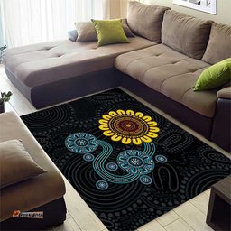 NAIDOC 50 Years of Deadly Area Rug Sun Aboriginal Dot Art LT19
