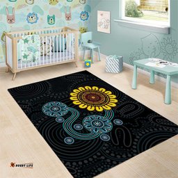 NAIDOC 50 Years of Deadly Area Rug Sun Aboriginal Dot Art LT19