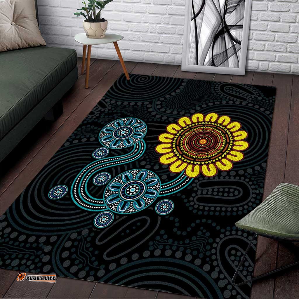 NAIDOC 50 Years of Deadly Area Rug Sun Aboriginal Dot Art LT19