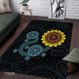 NAIDOC 50 Years of Deadly Area Rug Sun Aboriginal Dot Art LT19