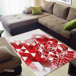 England Rugby Custom Area Rug Crystalised Red Rose LT7