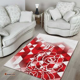 England Rugby Custom Area Rug Crystalised Red Rose LT7