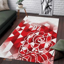 England Rugby Custom Area Rug Crystalised Red Rose LT7