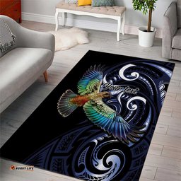 New Zealand Kea Bird Personalised Area Rug Maori Tribal Koru Art LT9