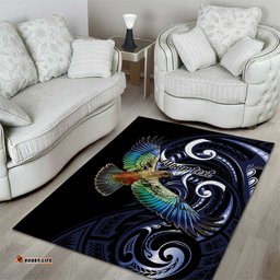 New Zealand Kea Bird Personalised Area Rug Maori Tribal Koru Art LT9