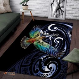 New Zealand Kea Bird Personalised Area Rug Maori Tribal Koru Art LT9