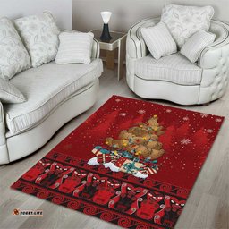 Funny Kiwi Bird Xmas Tree Area Rug New Zealand Tribal Christmas Spirit LT9