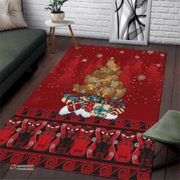 Funny Kiwi Bird Xmas Tree Area Rug New Zealand Tribal Christmas Spirit LT9