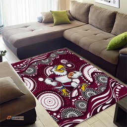 Manly Warringah Sea Eagles Area Rug Aboriginal Dot Pattern - Rugby Mascot Heritage Pride TS04