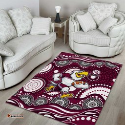 Manly Warringah Sea Eagles Area Rug Aboriginal Dot Pattern - Rugby Mascot Heritage Pride TS04