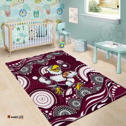 Manly Warringah Sea Eagles Area Rug Aboriginal Dot Pattern - Rugby Mascot Heritage Pride TS04