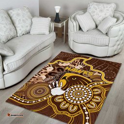 Hawks Football Area Rug Aboriginal Dot Art Pattern DT05