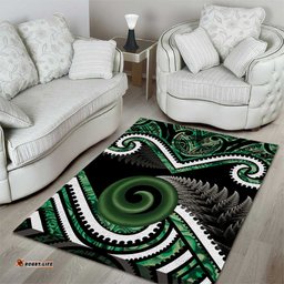Koru Pounamu Aotearoa Area Rug Maori Paua Shell Mix Silver Fern LT14