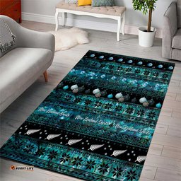 New Zealand Darts Christmas Area Rug Merry Xmas Aotearoa Maori Paua Shell LT14