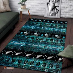 New Zealand Darts Christmas Area Rug Merry Xmas Aotearoa Maori Paua Shell LT14