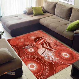 NAIDOC Deadly 50 Years Area Rug Jellyfish Aboriginal Culture Inspired Red LT9
