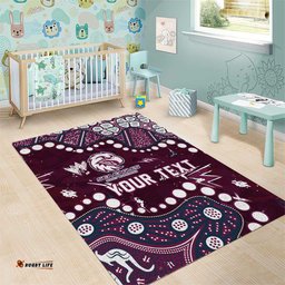 Personalized Manly Warringah Sea Eagles Area Rug Aboriginal Pattern with Graffiti Style Design TS04