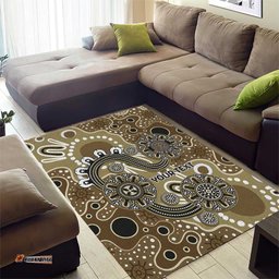 Personalised NAIDOC Week 50 Years Deadly Always Area Rug Brown Aboriginal Artwork Dot Painting LT9