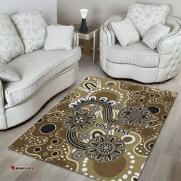 Personalised NAIDOC Week 50 Years Deadly Always Area Rug Brown Aboriginal Artwork Dot Painting LT9