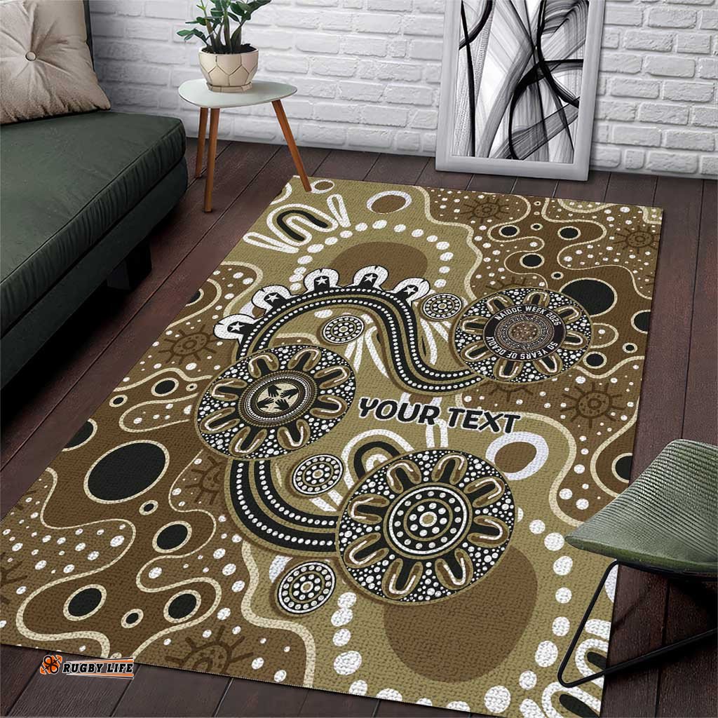 Personalised NAIDOC Week 50 Years Deadly Always Area Rug Brown Aboriginal Artwork Dot Painting LT9