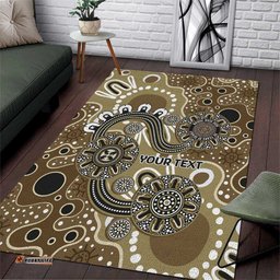 Personalised NAIDOC Week 50 Years Deadly Always Area Rug Brown Aboriginal Artwork Dot Painting LT9
