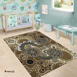 Personalised NAIDOC Week 50 Years Deadly Always Area Rug Brown Aboriginal Artwork Dot Painting LT9