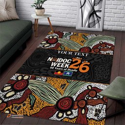 Personalised NAIDOC Deadly 50 Years Area Rug Minimalist Aboriginal Art LT9
