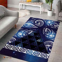 Matariki New Zealand Area Rug NZ Niho Taniwha Maori New Year Blue Galaxy LT14