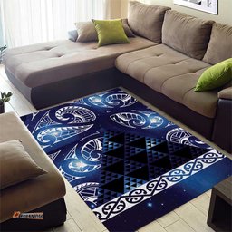 Matariki New Zealand Area Rug NZ Niho Taniwha Maori New Year Blue Galaxy LT14