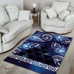 Matariki New Zealand Area Rug NZ Niho Taniwha Maori New Year Blue Galaxy LT14