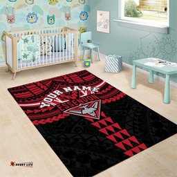 Personalized Essendon Bombers Area Rug Polynesian Tribal Pattern Heritage Football TS04