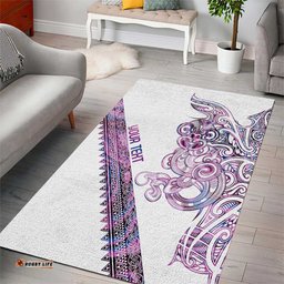Mawhero Paua shell Kowhaiwhai Taniko Personalised Area Rug Taniwha Maori Tribal Style LT9