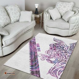 Mawhero Paua shell Kowhaiwhai Taniko Personalised Area Rug Taniwha Maori Tribal Style LT9