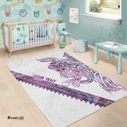 Mawhero Paua shell Kowhaiwhai Taniko Personalised Area Rug Taniwha Maori Tribal Style LT9