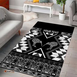 Personalised Taniko Motifs Aotearoa Area Rug Waitangi Kowhaiwhai Kiwi - Monochrome LT7