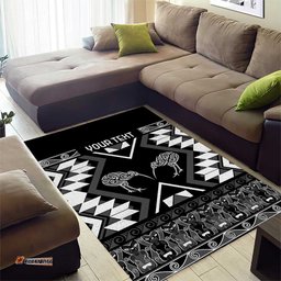Personalised Taniko Motifs Aotearoa Area Rug Waitangi Kowhaiwhai Kiwi - Monochrome LT7