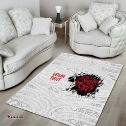 New Zealand Maori Heart Tribal Personalised Area Rug Polynesian Patterns LT9