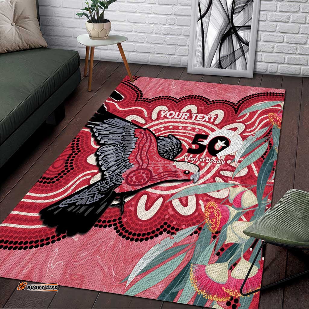 Personalised Australia Galah NAIDOC Week 2026 Area Rug 50 Years of Deadly Aboriginal Art LT14
